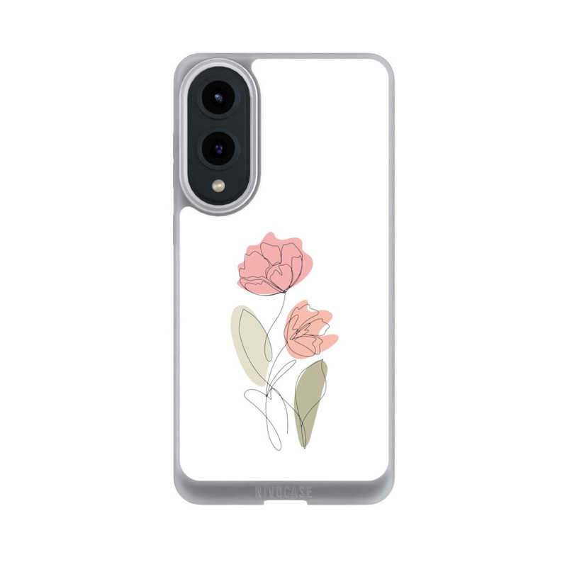 Galaxy S25 Edge NIVOpure Flower Line Art Red