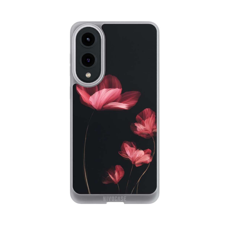 Galaxy S25 Edge NIVOpure Burgunder Blüten schwarz