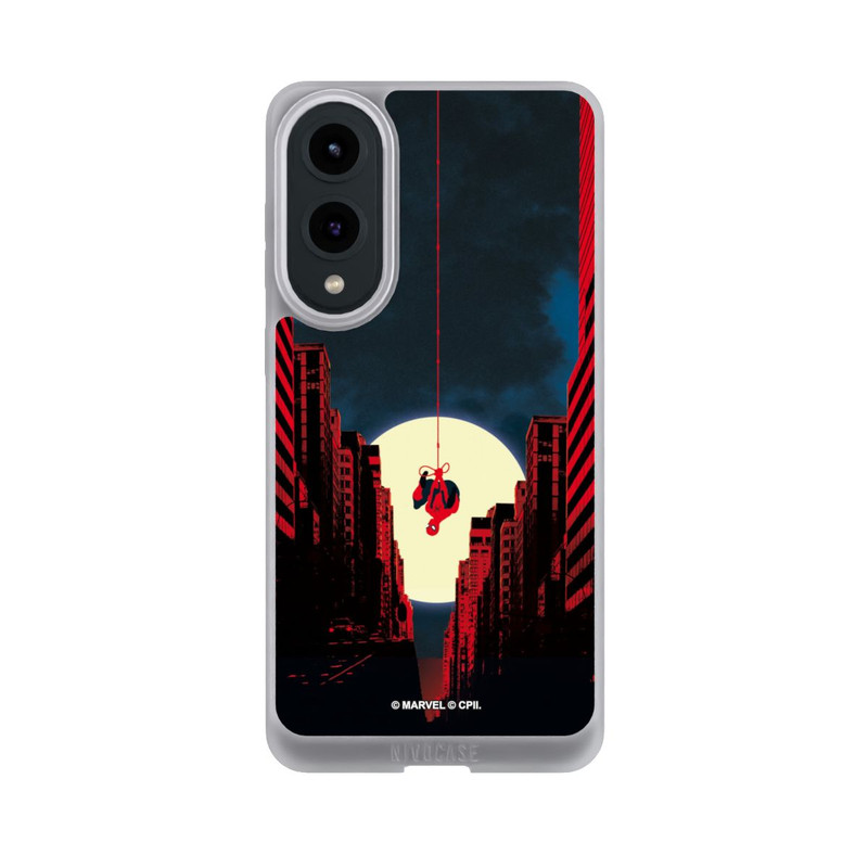 Galaxy S25 Edge NIVOpure Spider-Man Marvel between Skyscrapers