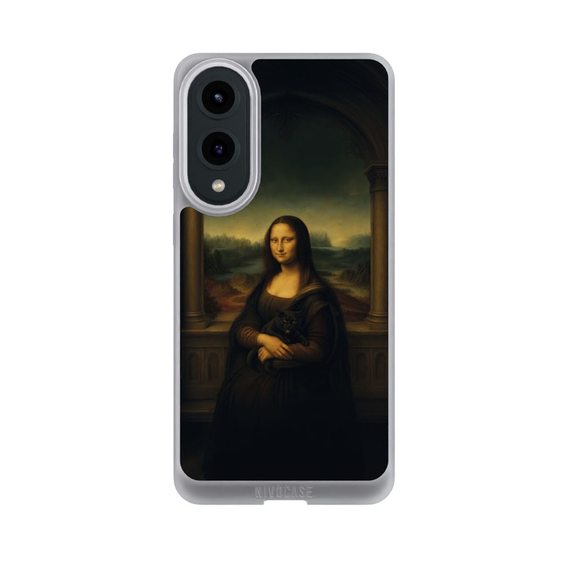 Galaxy S25 Edge NIVOpure Mona Lisa von Leonardo da Vinci mit schwarzer Katze mit KI
