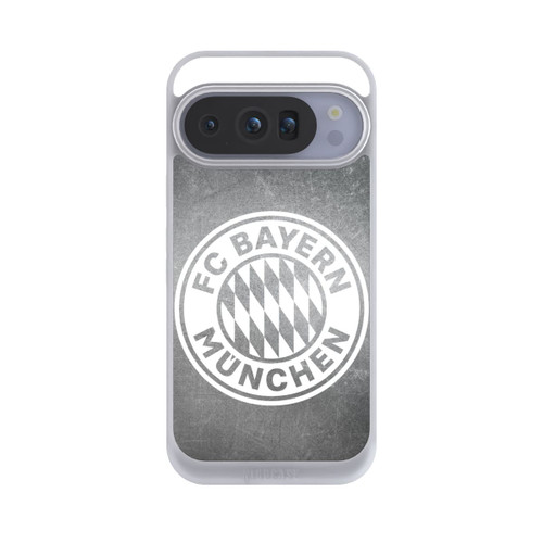 Google Pixel 10 Pro NIVOpure Klassisches FCB Logo Klein - Weiß auf Metalllook