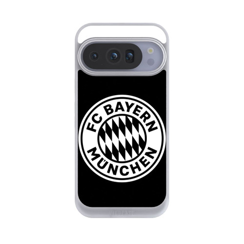 Google Pixel 10 Pro NIVOpure Klassisches FCB Logo Klein - Weiß auf Schwarz