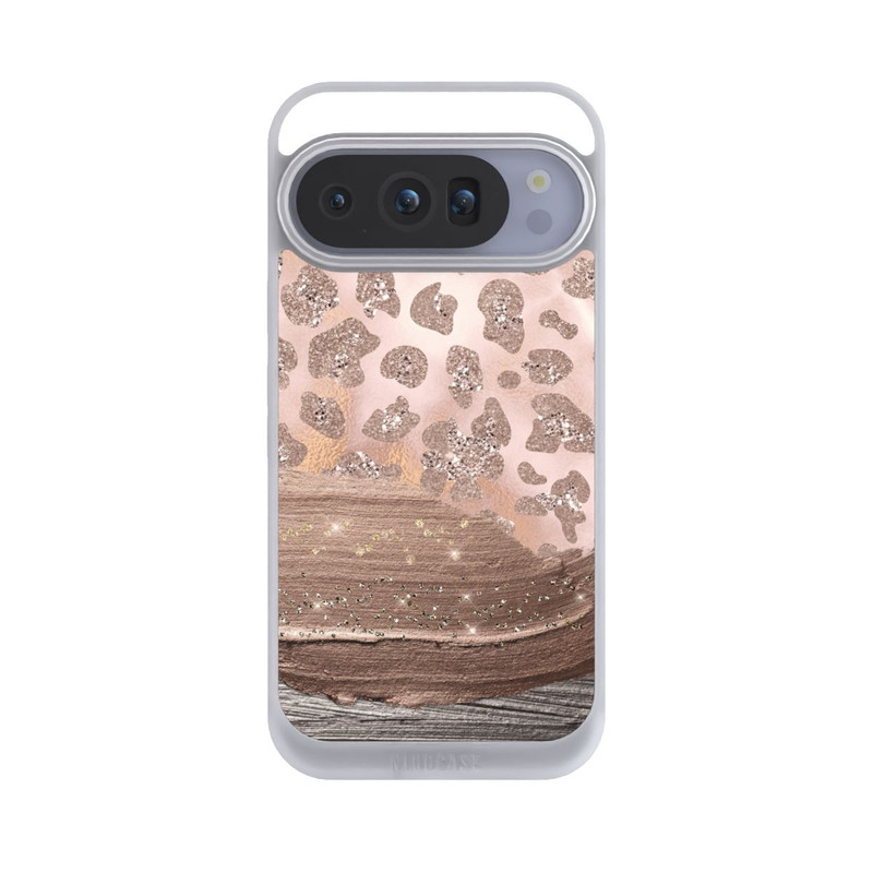 Pixel 10 Pro NIVOpure Silberner Leoparden Glitzerlook