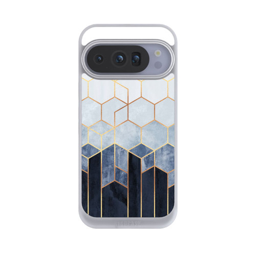 Google Pixel 10 Pro NIVOpure Blauer Farbverlauf Sechsecke Golddruck