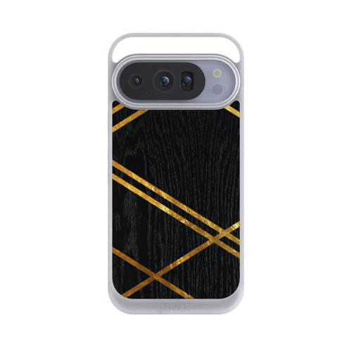 Google Pixel 10 Pro NIVOpure Schwarzes geometrisches Muster Goldene Streifen