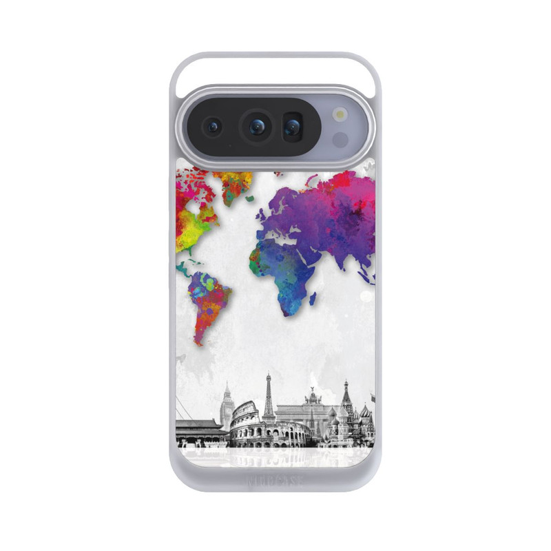 Pixel 10 Pro NIVOpure Weltkarte mit Skyline