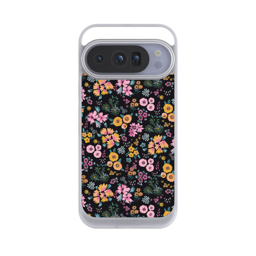 Google Pixel 10 Pro NIVOpure Kleine bunte Blumen Schwarz 2