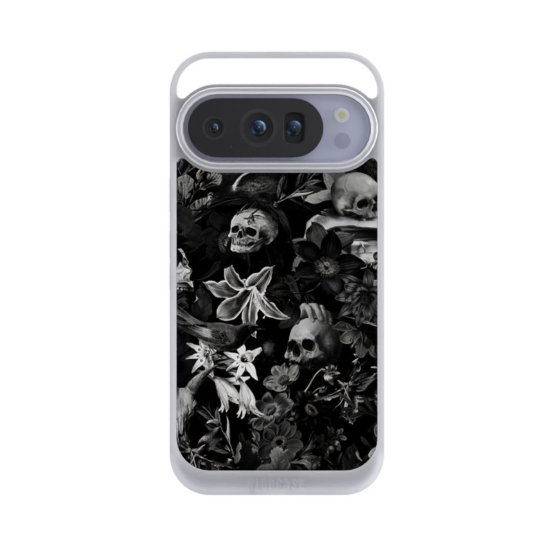 Pixel 10 Pro NIVOpure Skulls and Flowers on Black Background