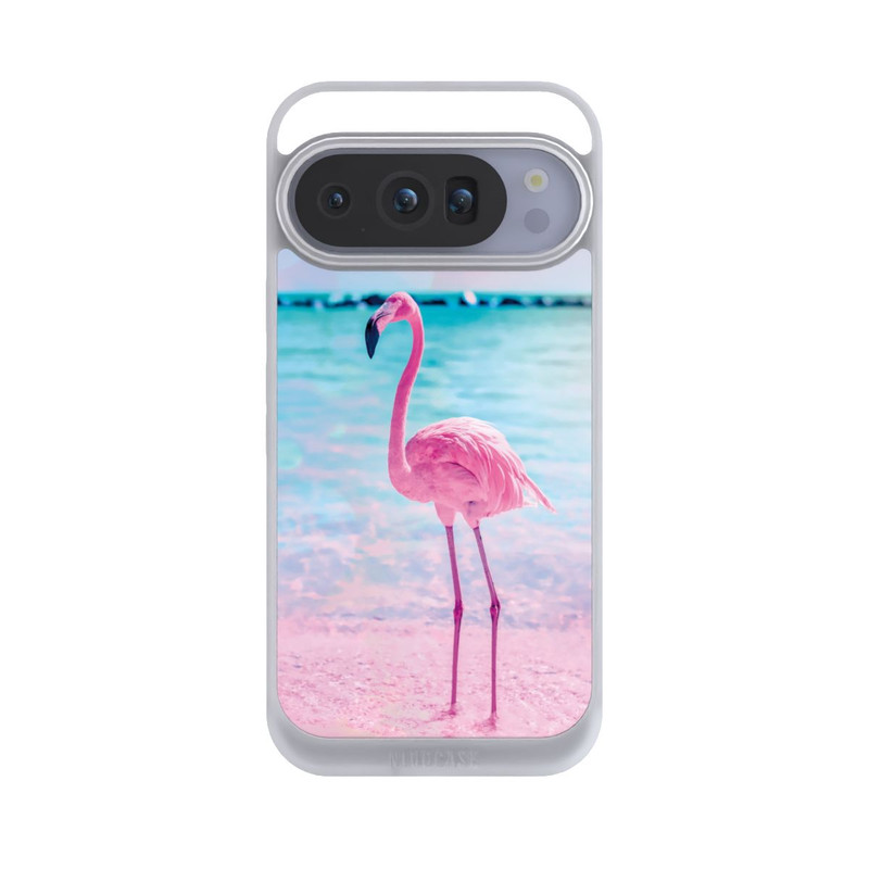 Pixel 10 Pro NIVOpure Pink Flamingo on the beach