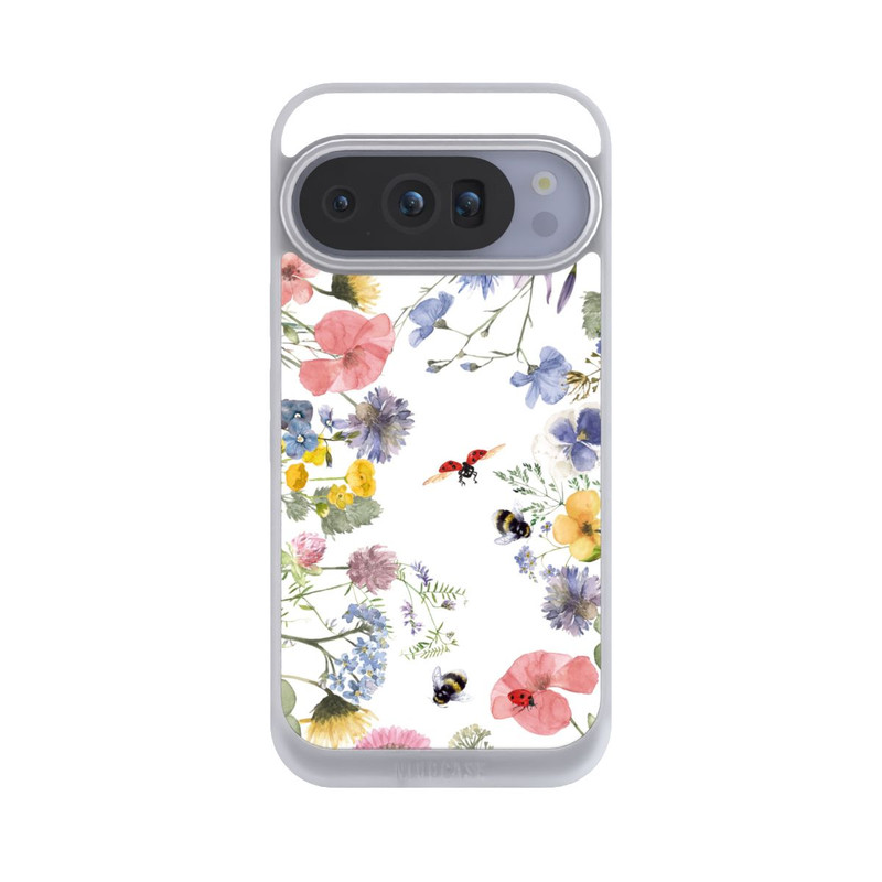 Pixel 10 Pro NIVOpure Bunte Frühlingsblumen und Bienen