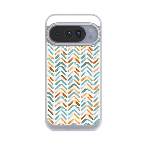 Google Pixel 10 Pro NIVOpure Elegantes Herbstchevron Blau Orange
