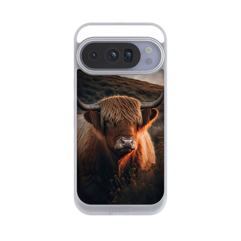 Pixel 10 Pro NIVOpure Hochland Rind mit großen Hörnern mit KI
