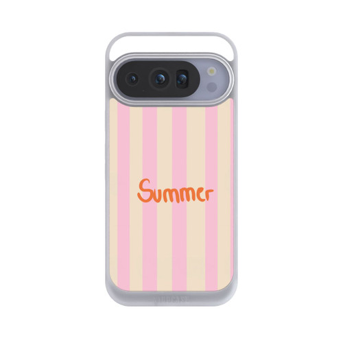 Google Pixel 10 Pro NIVOpure Summer- Rosa und Orange Streifen Hintergrund