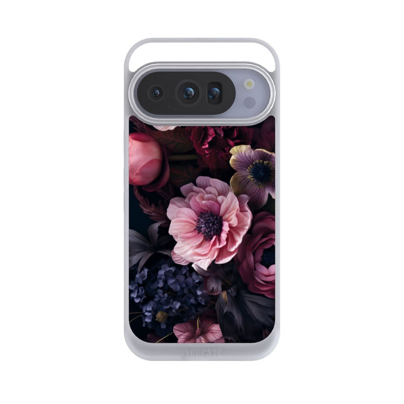 Pixel 10 Pro NIVOpure Rosa Blumenbild mit Pfingstrosen auf dunklem Hintergrund Mit KI