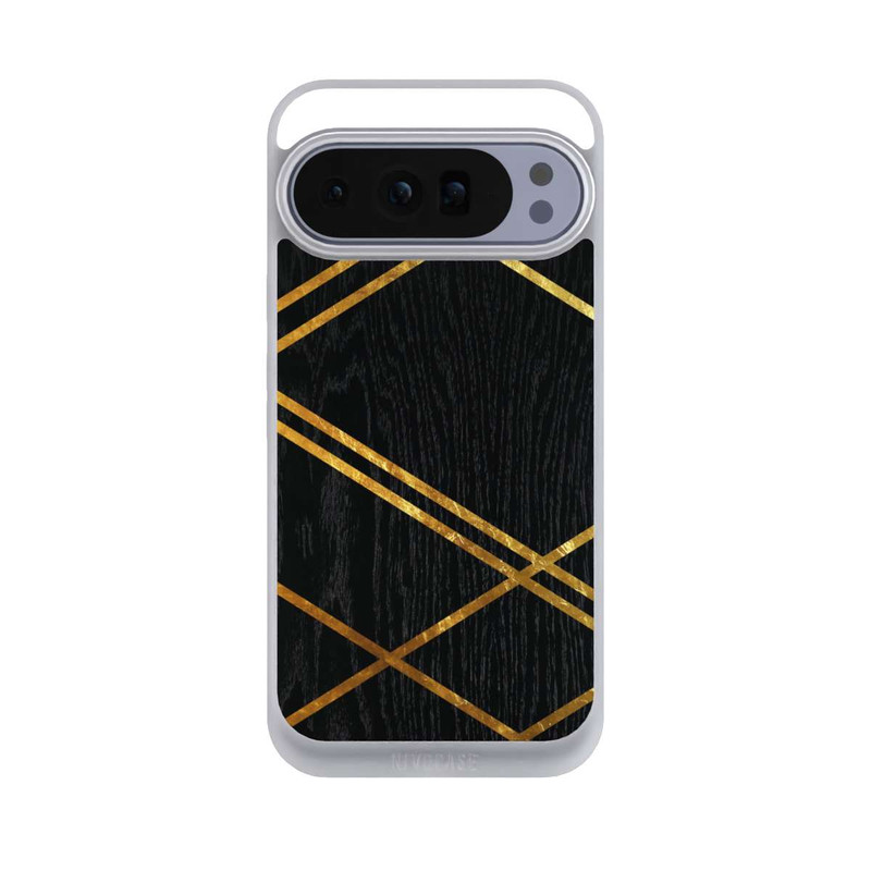 Pixel 10 Pro XL NIVOpure Schwarzes geometrisches Muster Goldene Streifen