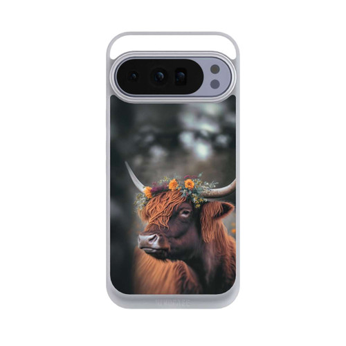 Google Pixel 10 Pro XL NIVOpure Hochland Rind mit Blumen mit KI