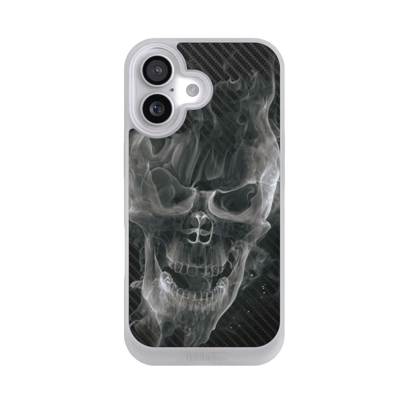iPhone 17 NIVOpure rauchender Totenkopf Carbon