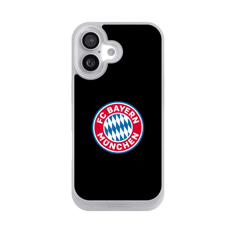 iPhone 17 NIVOpure Logo FCB sur fond noir