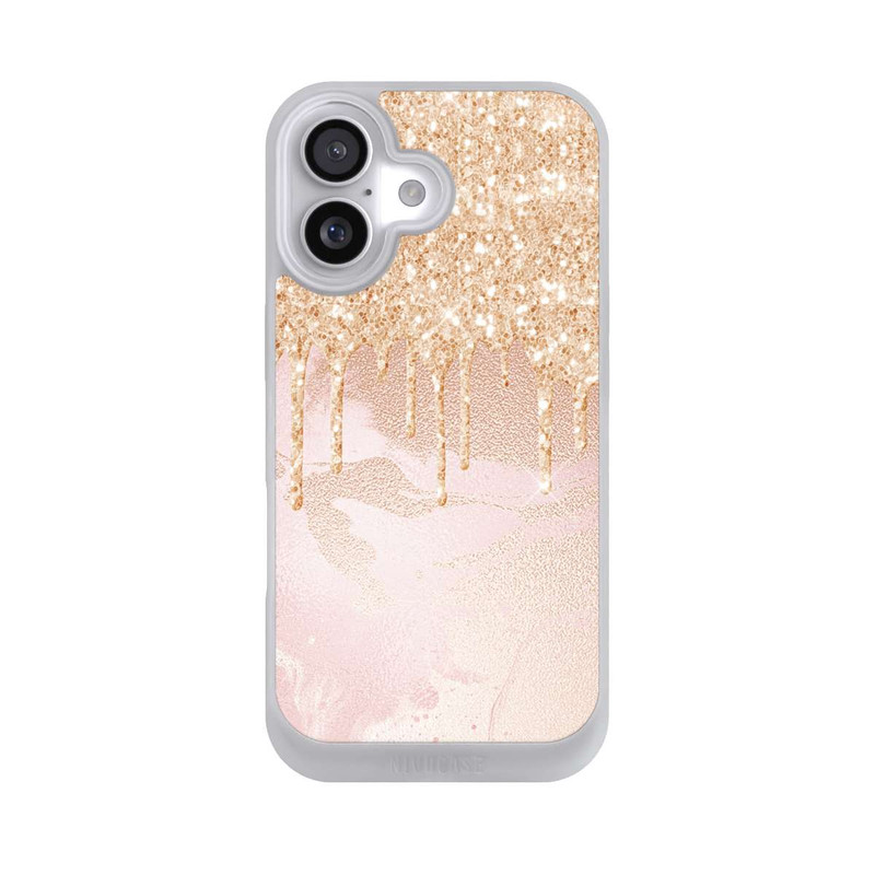 iPhone 17 NIVOpure  Roségoldener Glitzer Tropfen Look