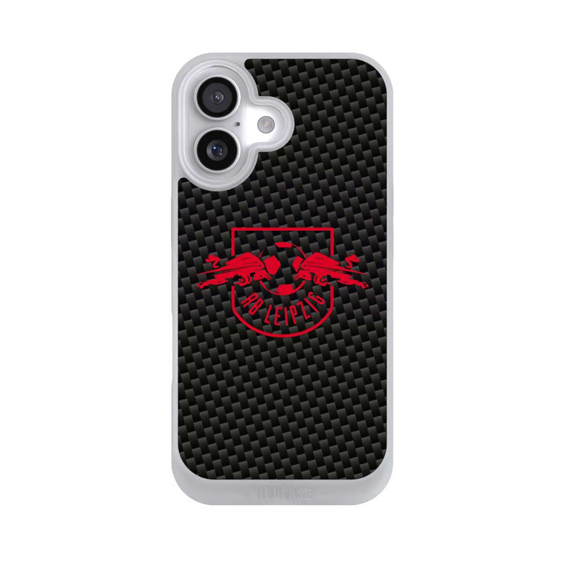 iPhone 17 NIVOpure Rotes RB Leipzig Logo auf Carbonoptik