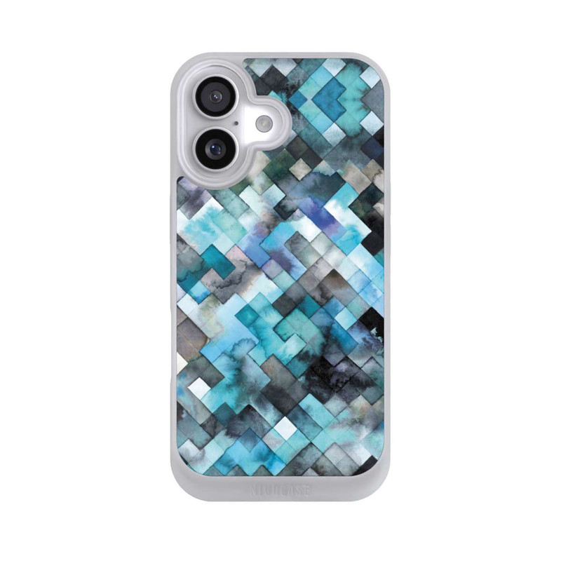 iPhone 17 NIVOpure stimmungsvolles geometrisches Muster blau