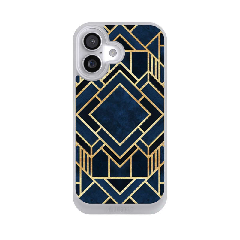 iPhone 17 NIVOpure Kunst Deko Blau Golddruck