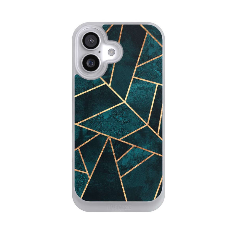 iPhone 17 NIVOpure Tief Blaugrün Stein Gold Druck
