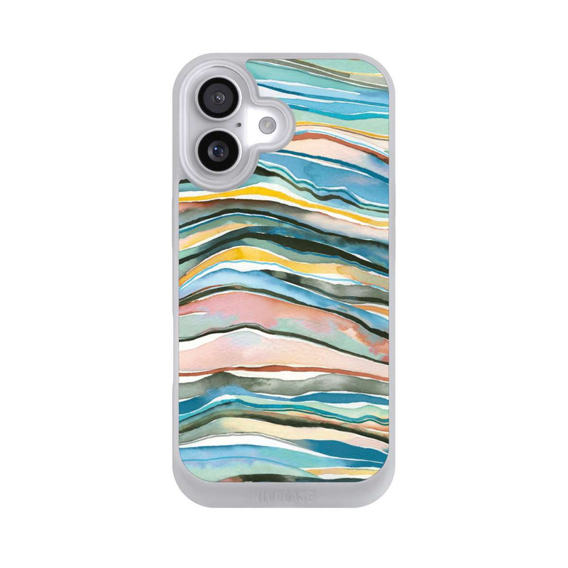 iPhone 17 NIVOpure Watercolor Agate Layers Blue
