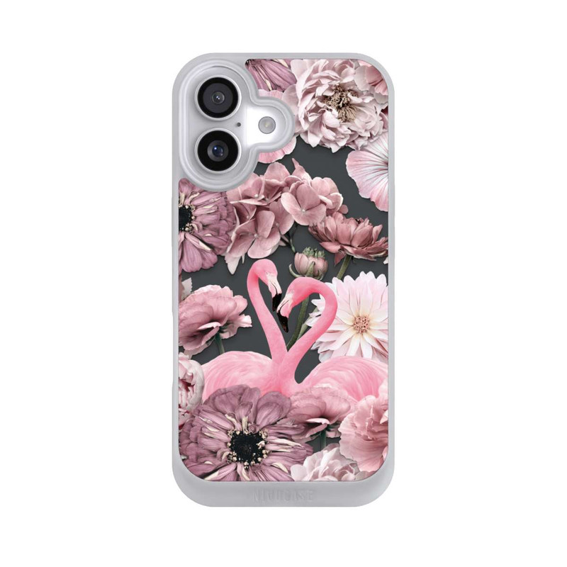 iPhone 17 NIVOpure Flamants roses en motif de fleurs