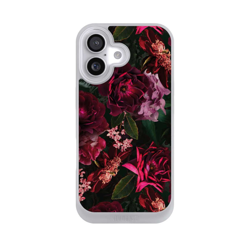 iPhone 17 NIVOpure Dunkelrote und rosa Blüten