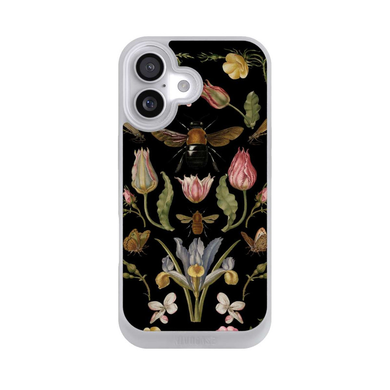 iPhone 17 NIVOpure Fleurs Sauvages et Abeilles Fond Noir