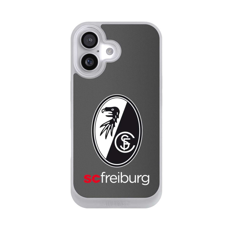 iPhone 17 NIVOpure Carbon Hell Hintergrund mit dem Schriftzug SC Freiburg