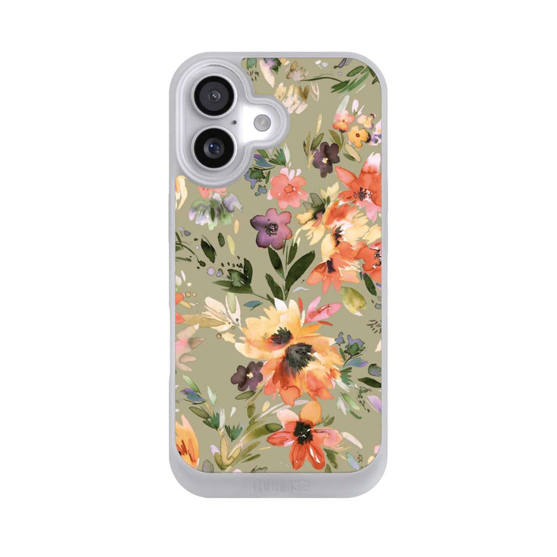 iPhone 17 NIVOpure Malerische tropische Blumen Salbeigrün