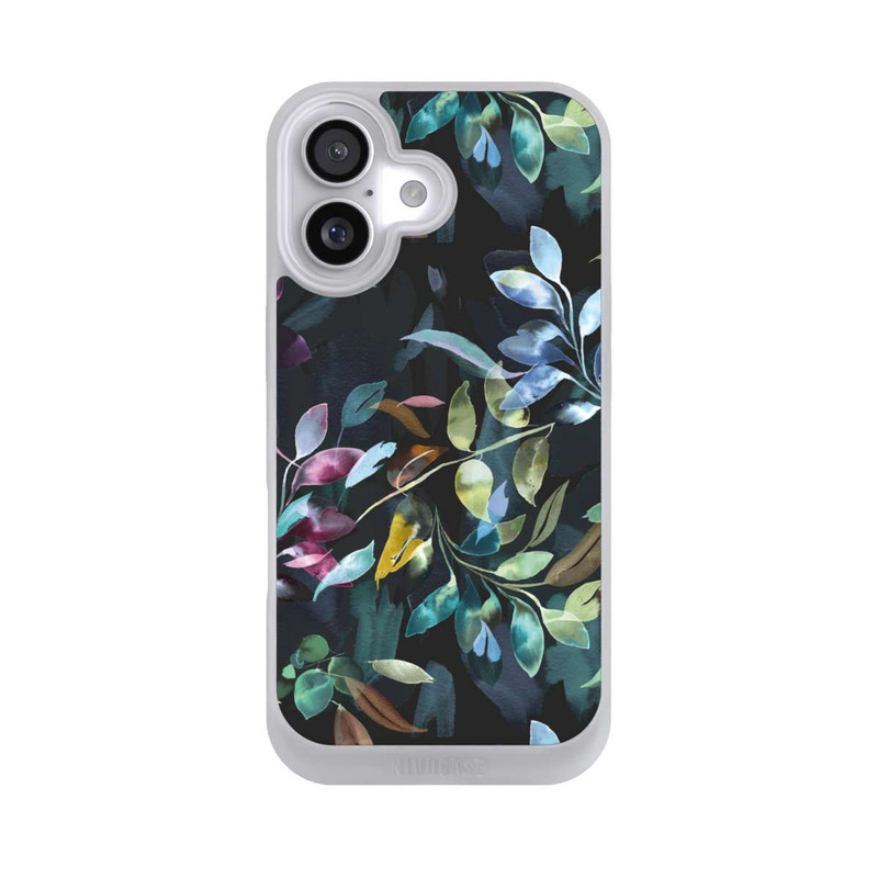 iPhone 17 NIVOpure Aquarelle Feuilles Mystiques Noir