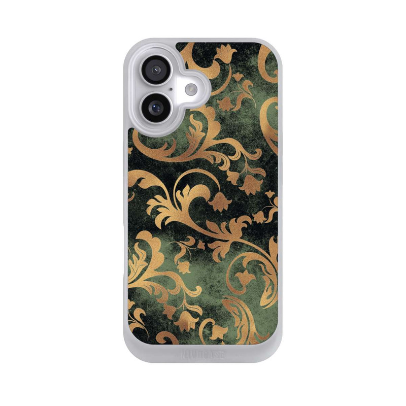 iPhone 17 NIVOpure Damask Wallpaper Dark Green