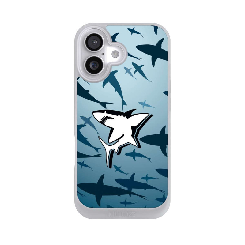 iPhone 17 NIVOpure Haie Muster Blau