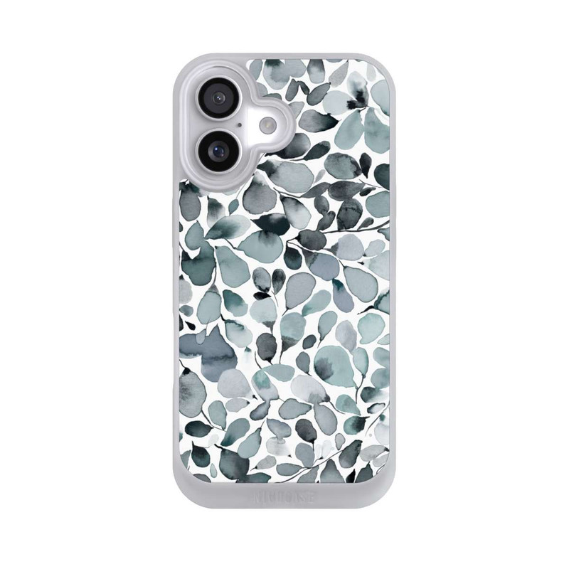 iPhone 17 NIVOpure Eucalyptus Watercolor Leaves Grey