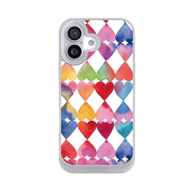 iPhone 17 NIVOpure Buntes Herz Watercolor Muster