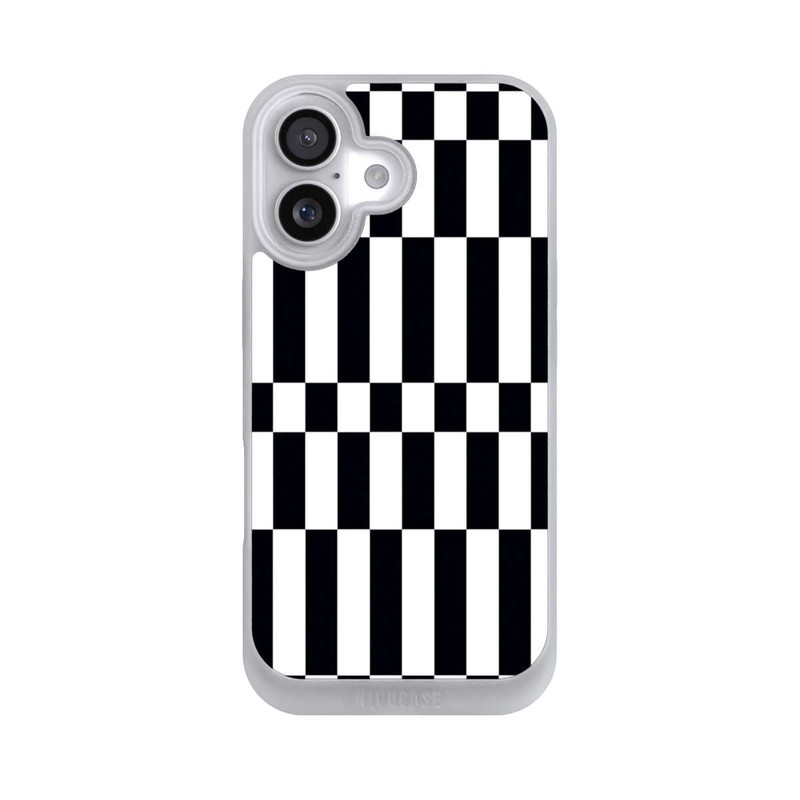 iPhone 17 NIVOpure Checked Abstract Bold Black and White Color Block