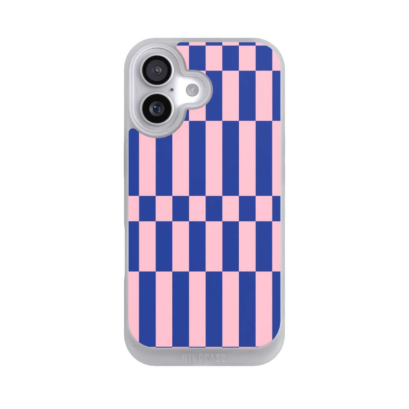 iPhone 17 NIVOpure Checked Abstract Bold Electric Blue and Pink Color Block