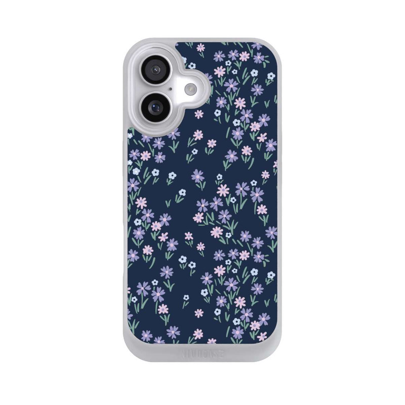 iPhone 17 NIVOpure Dark Blue Floral Theme