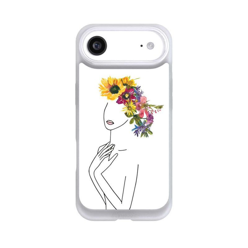 iPhone Air NIVOpure Line Art Frau mit Blumenkrone