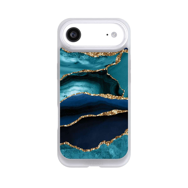 iPhone Air NIVOpure Dark and Light Blue Marble Gold Glitter Look