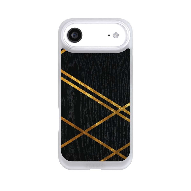 iPhone Air NIVOpure Schwarzes geometrisches Muster Goldene Streifen