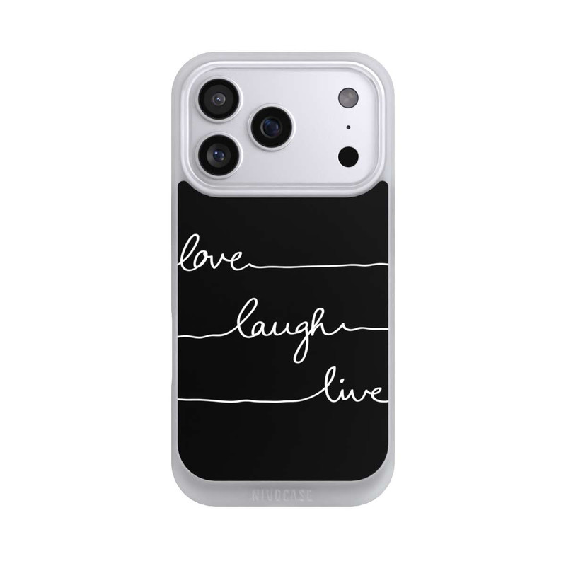 iPhone 17 Pro NIVOpure Love Laugh Live weiß/schwarz