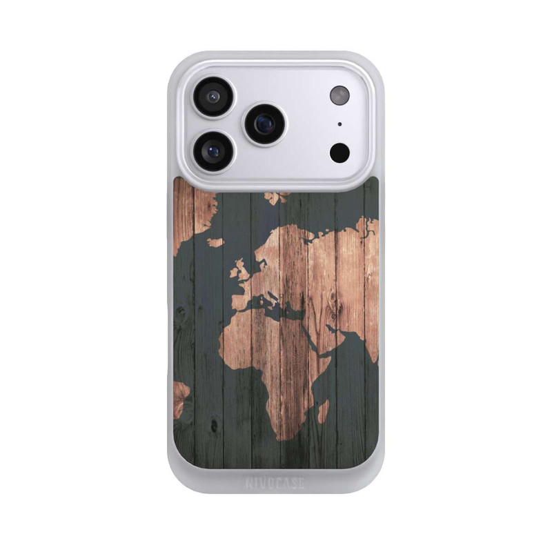 iPhone 17 Pro NIVOpure Wooden World Map