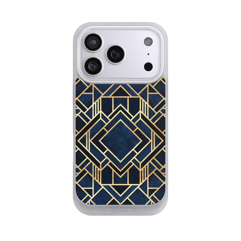 iPhone 17 Pro NIVOpure Impression Art Déco Bleu Or