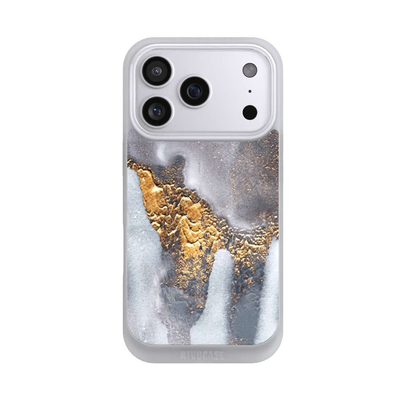 iPhone 17 Pro NIVOpure Beton-Gold-Glitzerlook