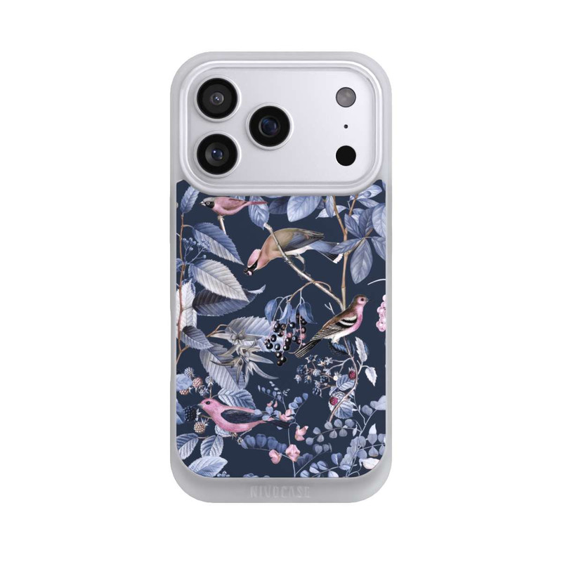 iPhone 17 Pro NIVOpure Vögel und Beeren blau