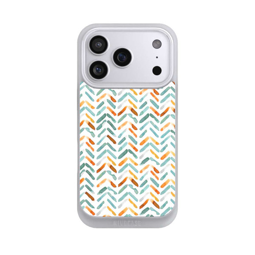 Apple iPhone 17 Pro NIVOpure Élégant Automne Chevron Bleu Orange